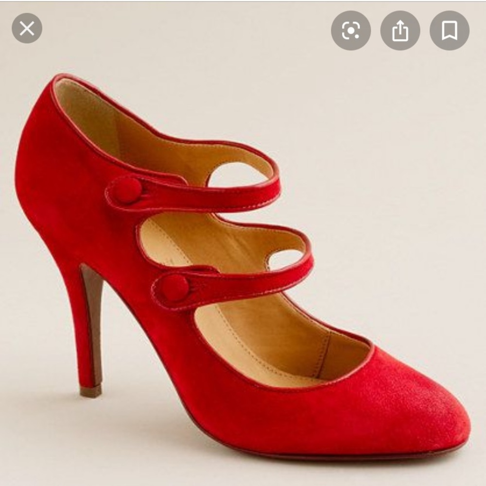 JCrew red suede mary janes size 7.5